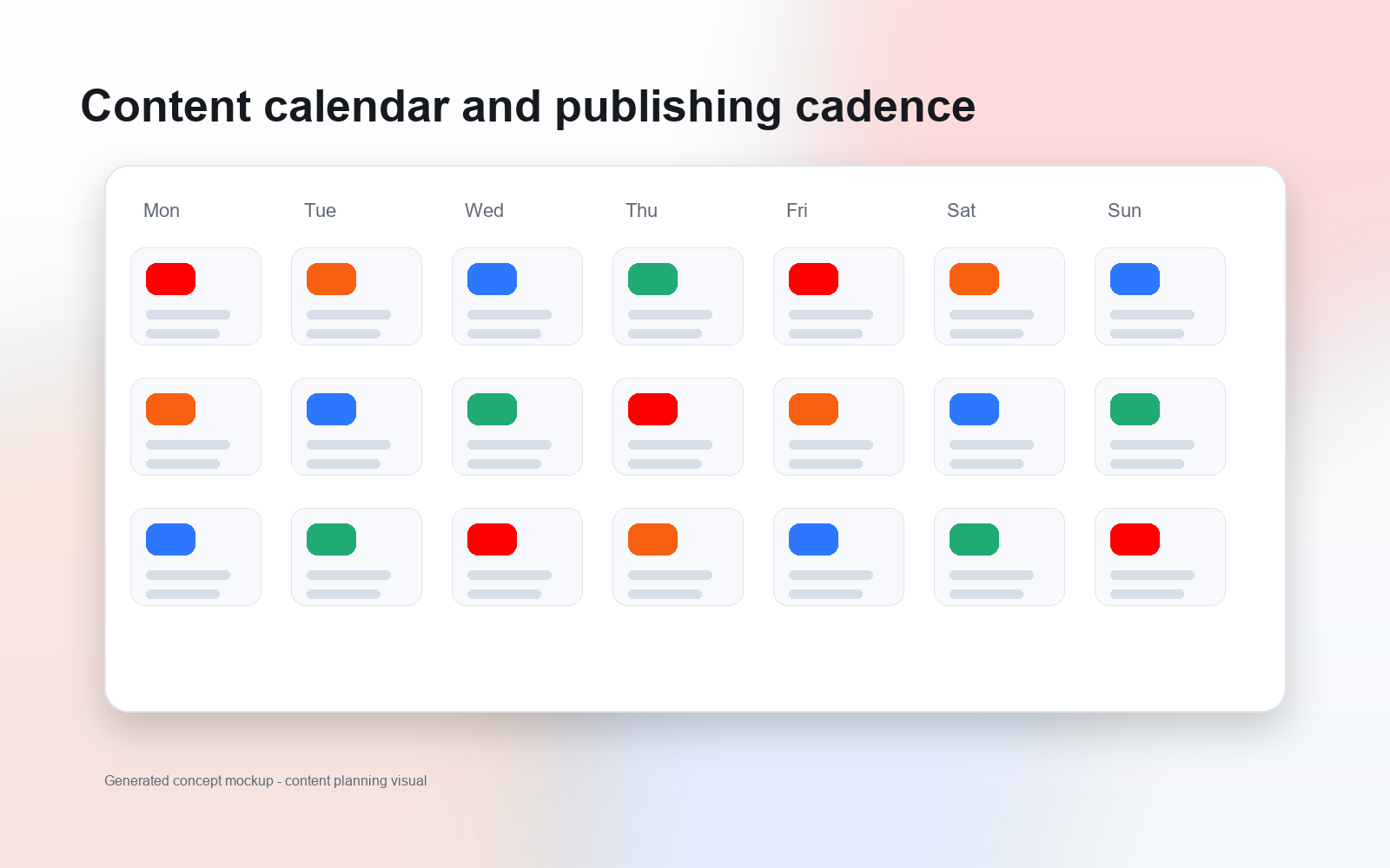 Content calendar and publishing concept